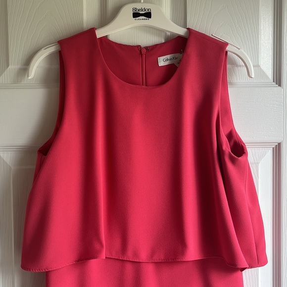 Calvin Klein Pink Ruffle Layered Dress - Picture 3 of 9